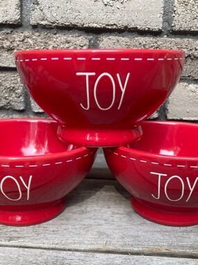 Set of 3 JOY Rae Dunn Ceramic Bowls